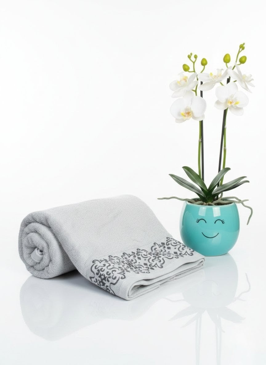 Black Embroided Towel