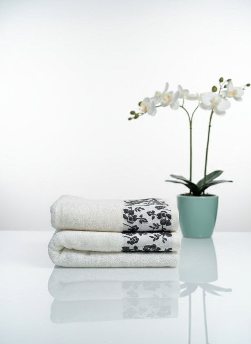 Premium Black Embroided Towel