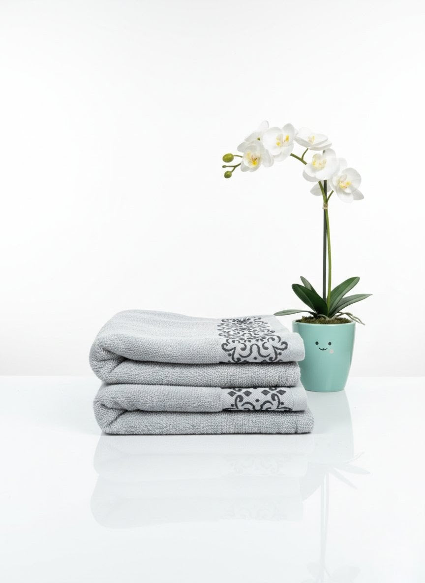 Black Embroided Towel