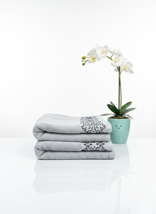 Black Embroided Towel