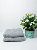Premium Gray Embroided Towel