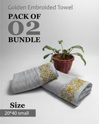 Golden Emborided Towel Bundle